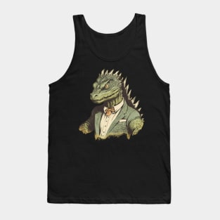 Monster Reptile Portrait Business or Reptile in Business Teacher Tank Top